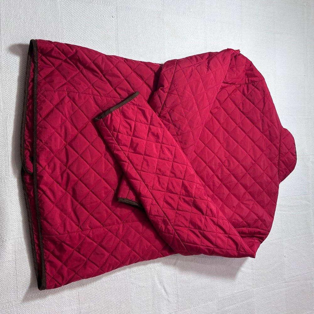 Lauren Ralph Lauren Quilted Jacket Red Size Small Snap Button Pockets RL‎ Logo - Picture 7 of 8
